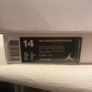 Mens Jordan Retro 10 OVO shoes. Size 14. Used. Authentic.